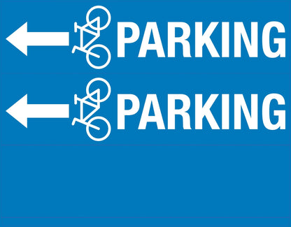 Bicycle Parking Left Arrow - Landscape Corflute Toblerone Signs - New Signs