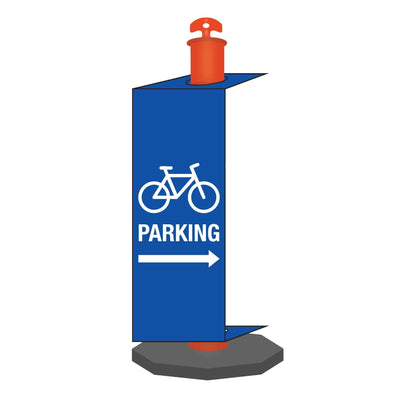 Bicycle Parking Right Arrow - Corflute Bollard Traffic Signs - New Signs