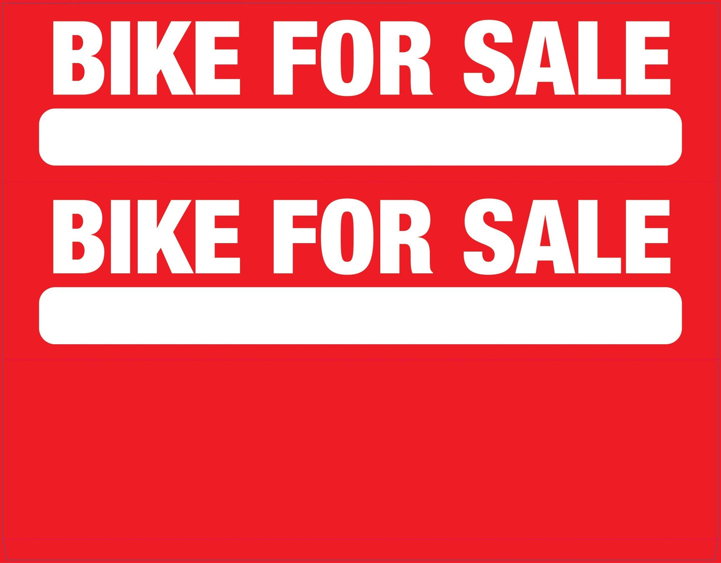 Bike For Sale - Landscape Corflute Toblerone Signs - New Signs