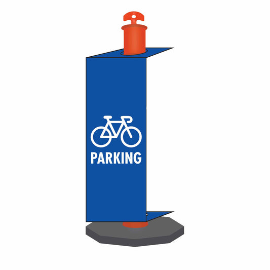 Bike Parking Symbol - Corflute Bollard Traffic Signs - New Signs