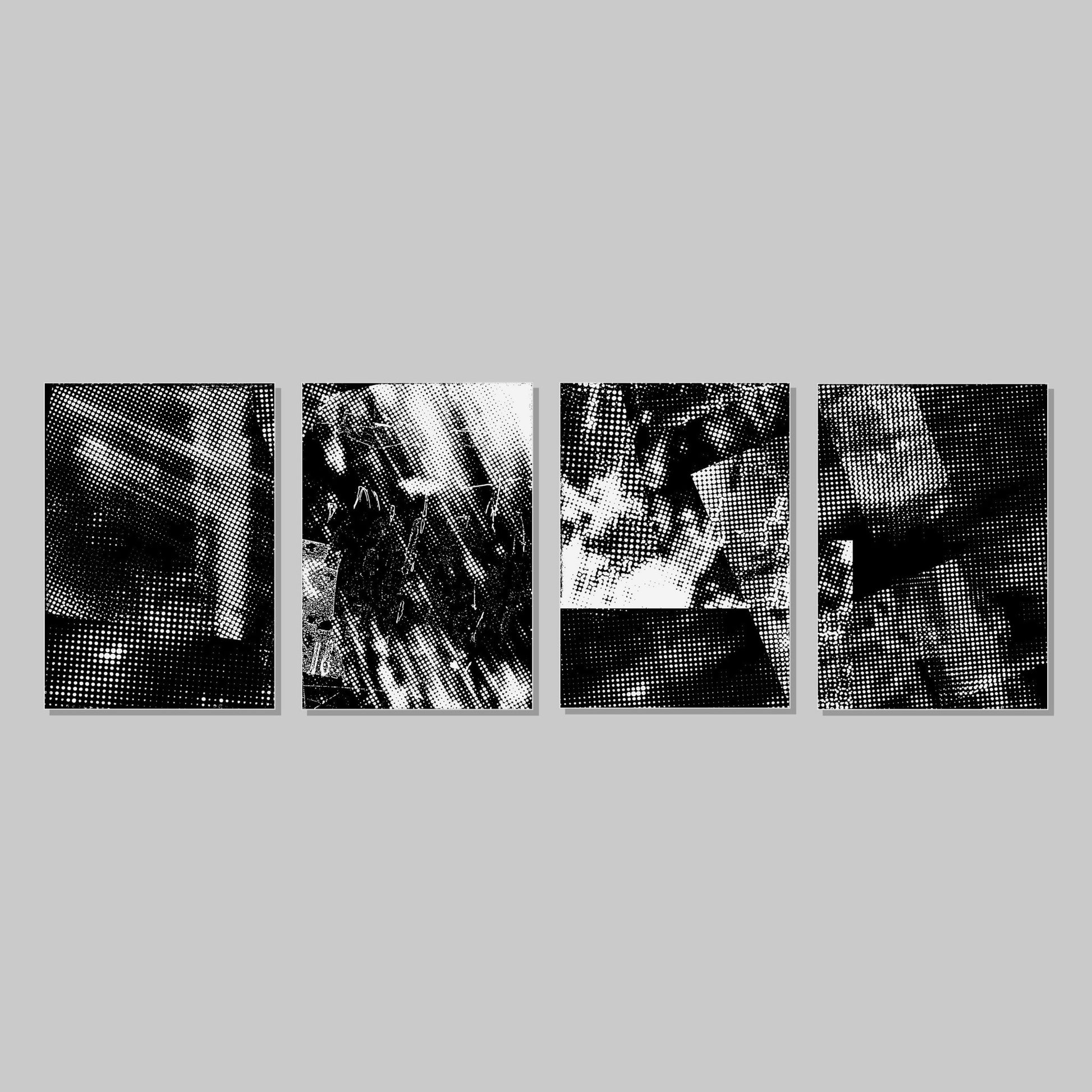 Black Abstract Poster Wall Art Prints (Set of 4) - New Signs