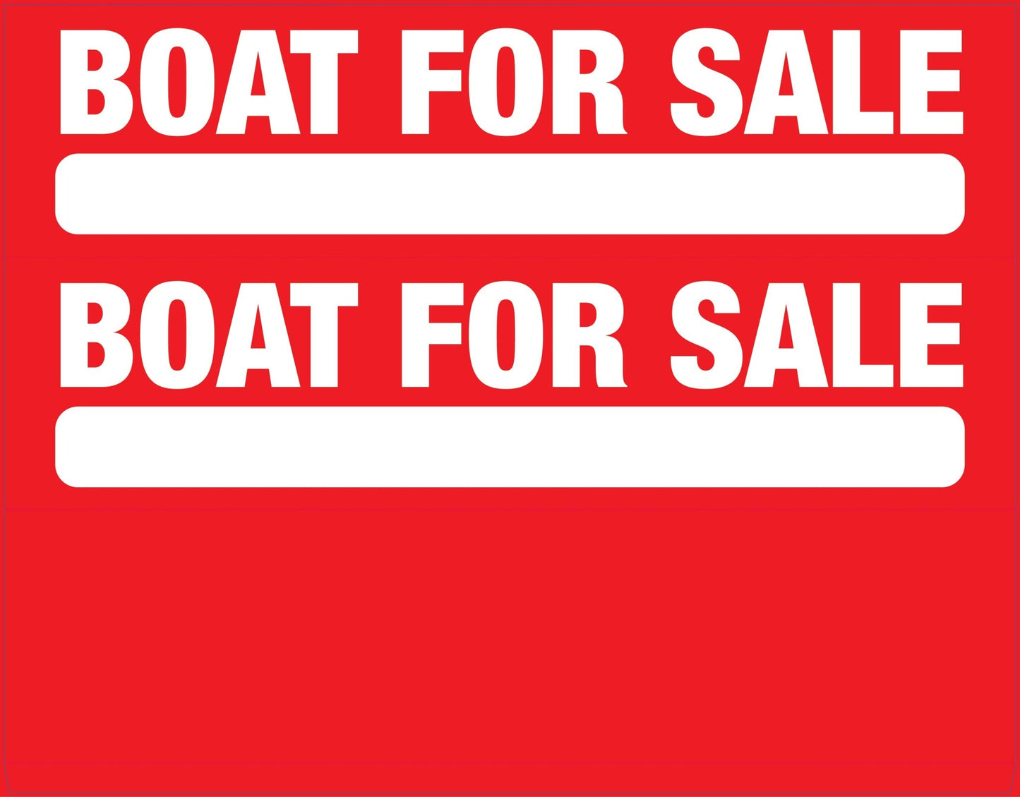 Boat For Sale - Landscape Corflute Toblerone Signs - New Signs