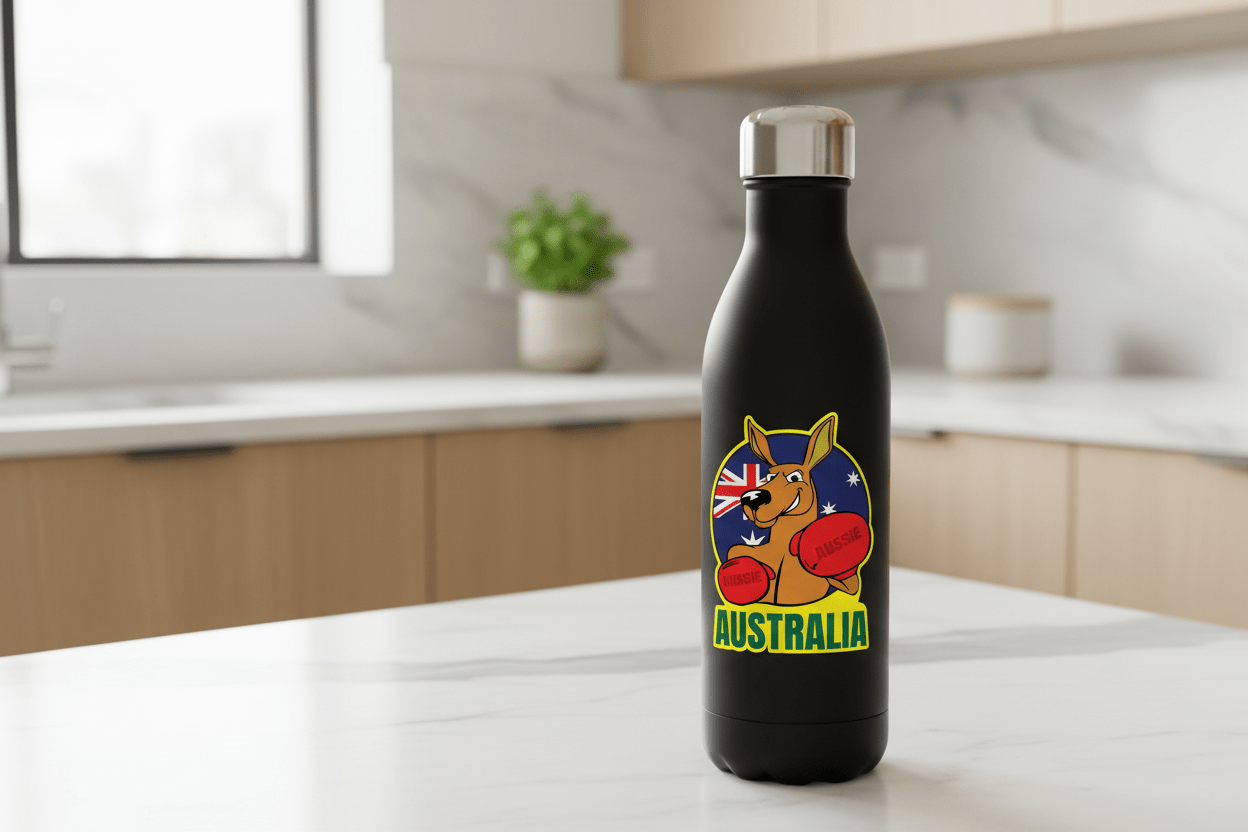 Boxing Kangaroo Flag - Australian Stickers - New Signs