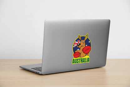 Boxing Kangaroo Flag - Australian Stickers - New Signs