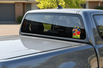 Boxing Kangaroo Flag - Australian Stickers - New Signs