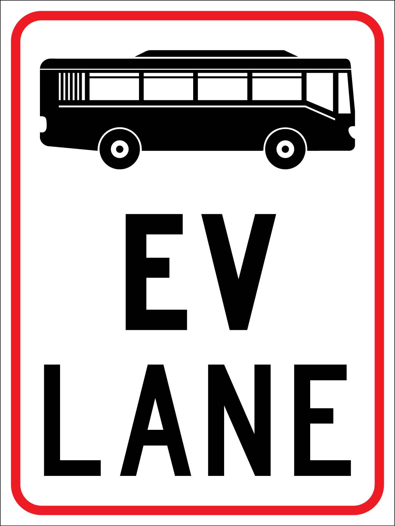Bus EV Lane Sign - New Signs
