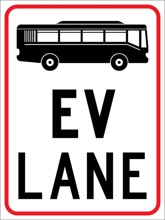 Bus EV Lane Sign - New Signs
