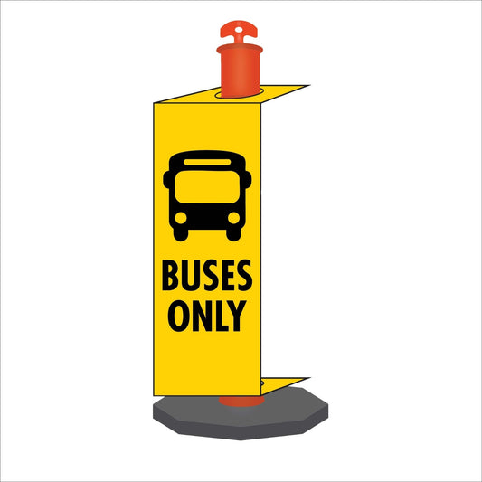 Buses Only - Corflute Bollard Traffic Signs - New Signs