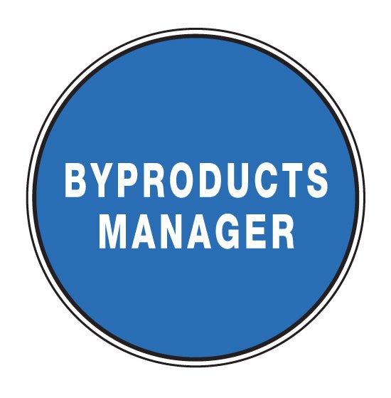 BYPRODUCTS MANAGER Hard Hat Stickers - New Signs