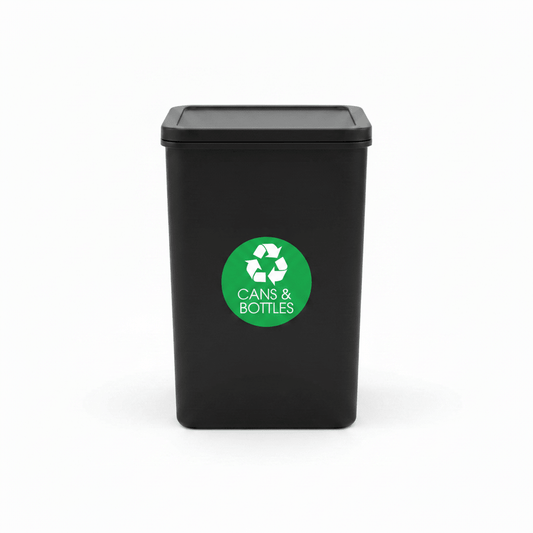 Cans and Bottles Circle Bin Sticker - New Signs