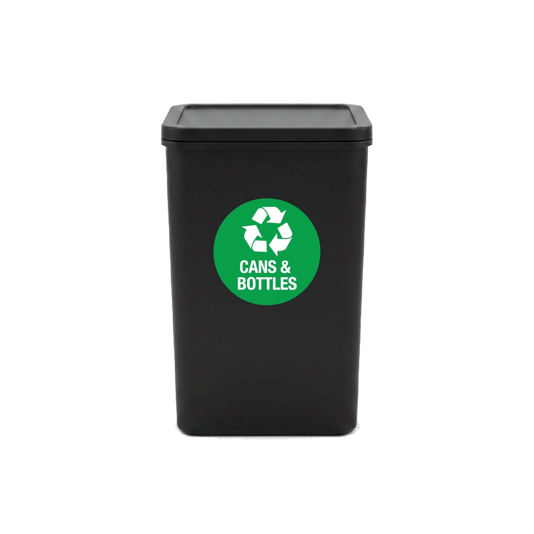 Cans and Bottles Circle Bin Sticker - New Signs