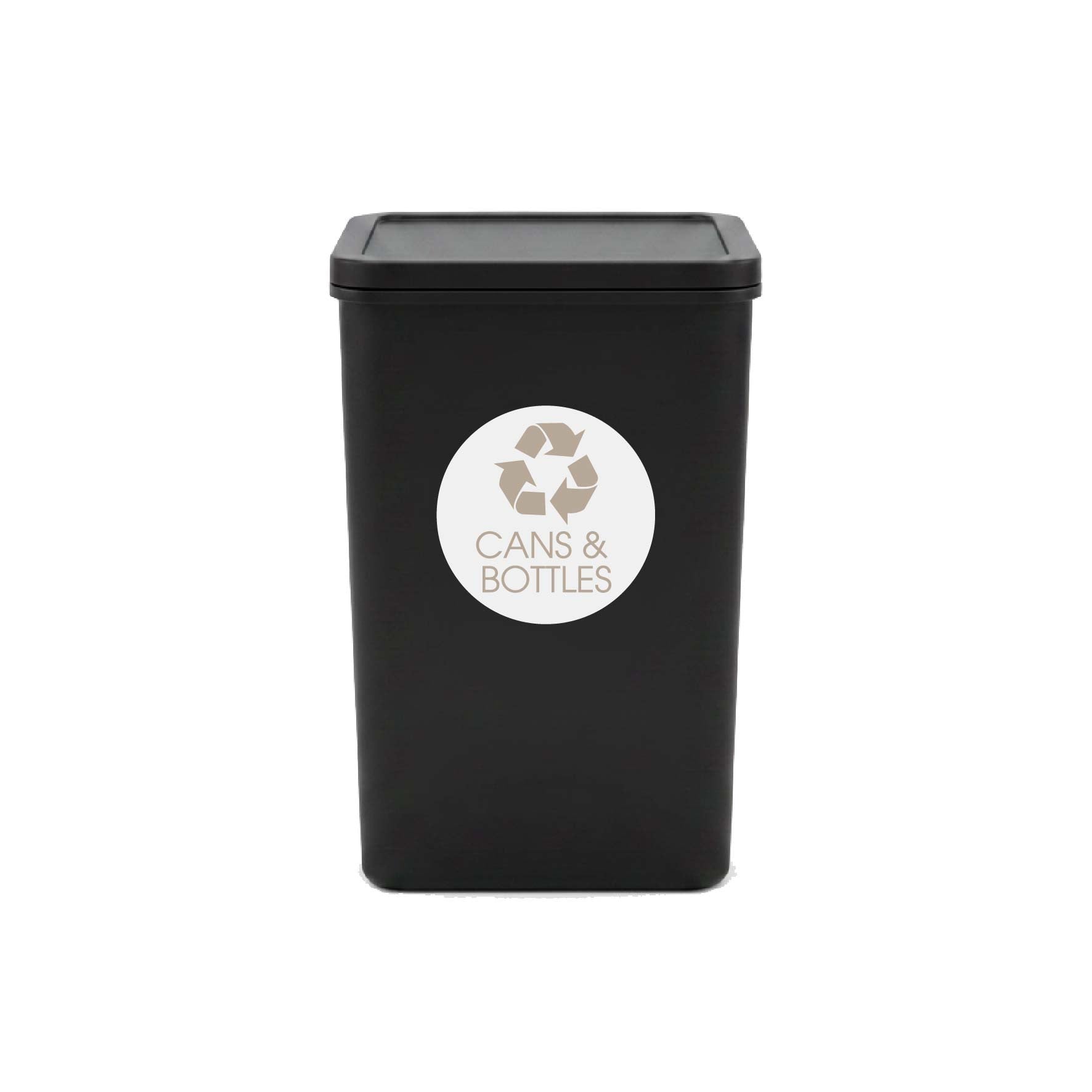 Cans and Bottles Fawn Circle Bin Sticker - New Signs