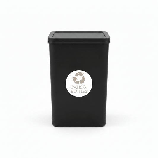 Cans and Bottles Fawn Circle Bin Sticker - New Signs