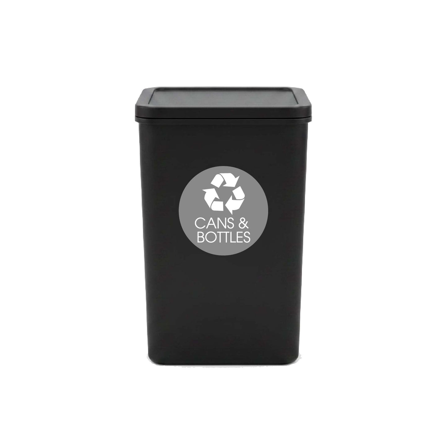 Cans and Bottles Grey Circle Bin Sticker - New Signs