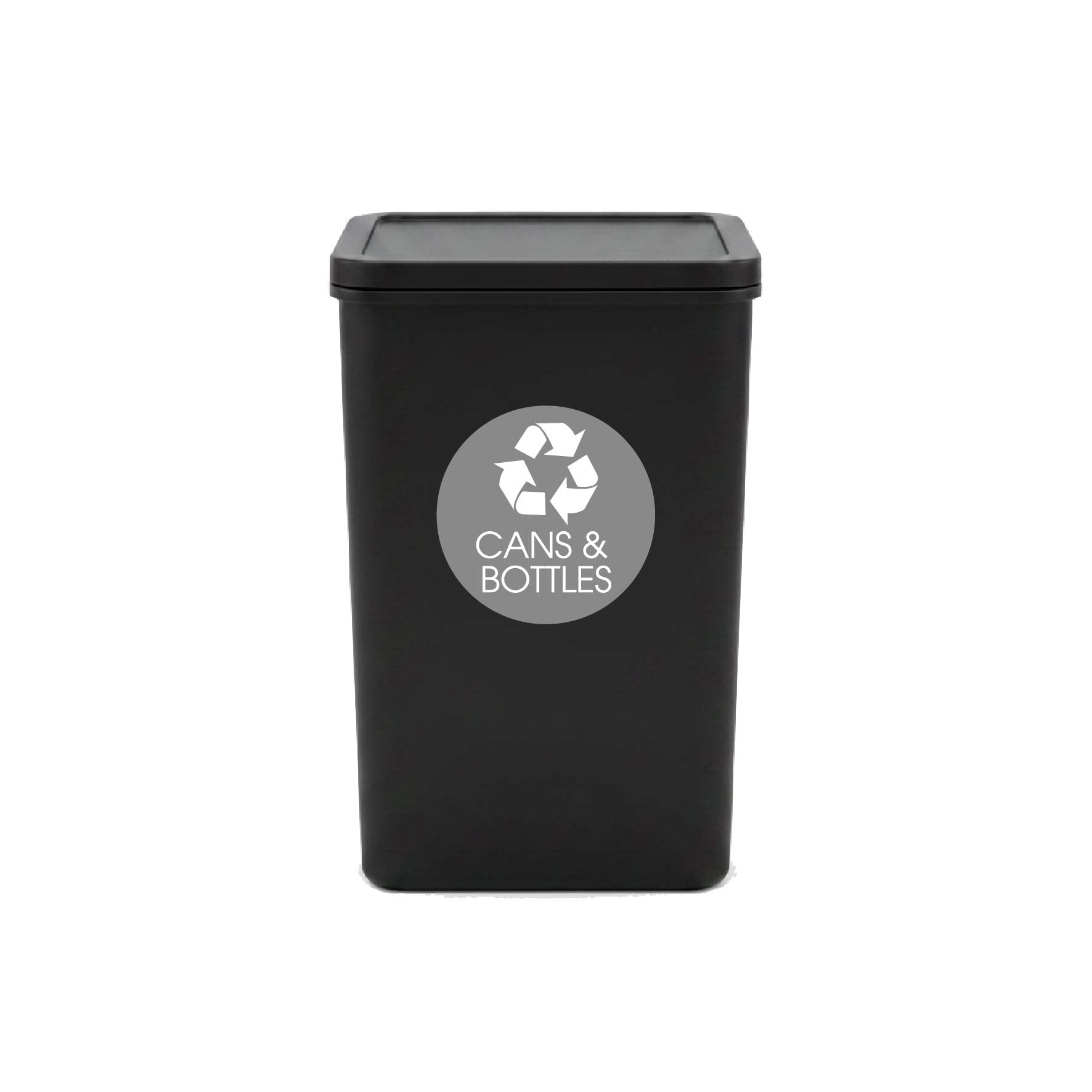 Cans and Bottles Grey Circle Bin Sticker - New Signs