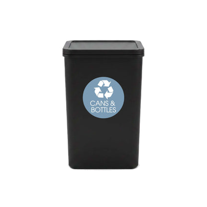 Cans and Bottles Ocean Background Circle Bin Sticker - New Signs