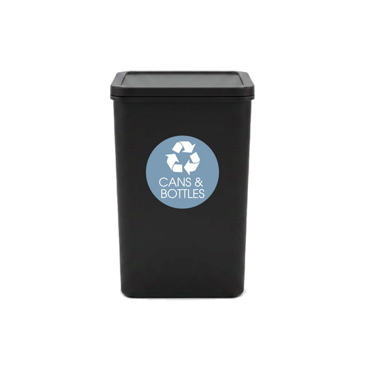 Cans and Bottles Ocean Background Circle Bin Sticker - New Signs