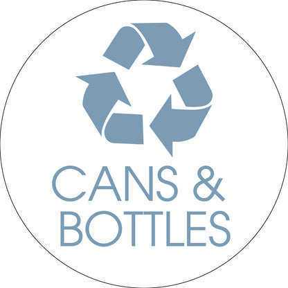 Cans and Bottles Ocean Circle Bin Sticker - New Signs