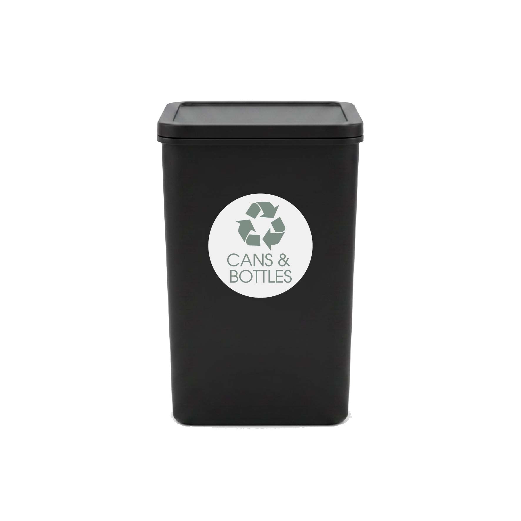 Cans and Bottles Sage Circle Bin Sticker - New Signs