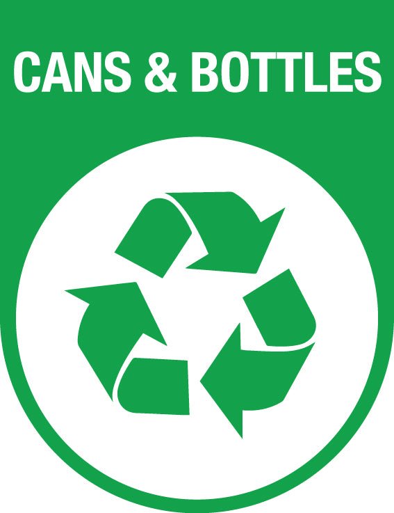 Cans & Bottles Arch Wheelie Bin Stickers - New Signs