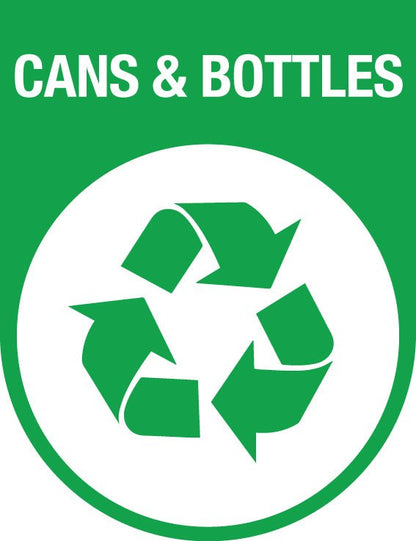 Cans & Bottles Arch Wheelie Bin Stickers - New Signs