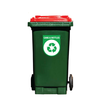 Cans & Bottles Arch Wheelie Bin Stickers - New Signs