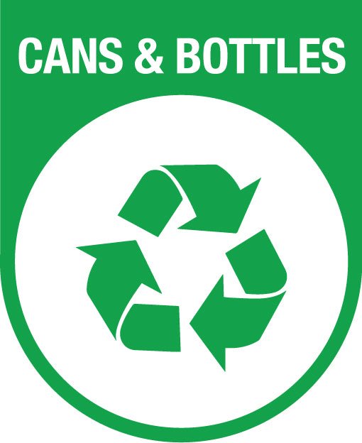 Cans & Bottles Arch Wheelie Bin Stickers - New Signs