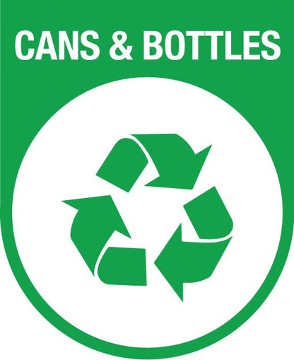 Cans & Bottles Arch Wheelie Bin Stickers - New Signs