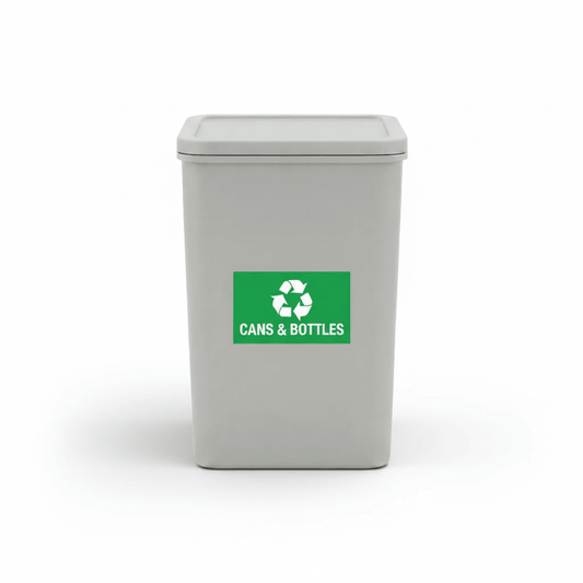 Cans & Bottles Bin Sticker - New Signs