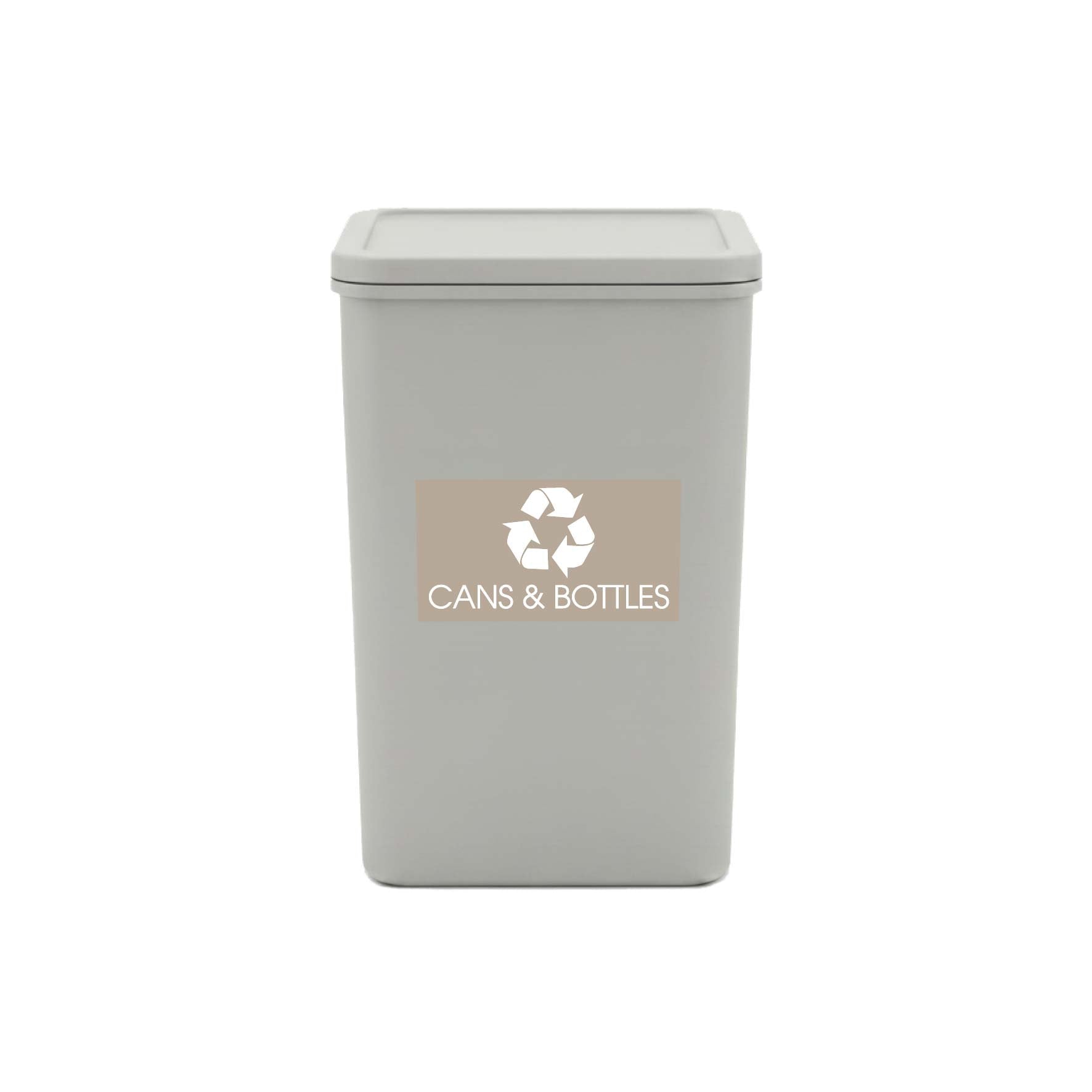 Cans & Bottles Fawn Background Bin Sticker - New Signs