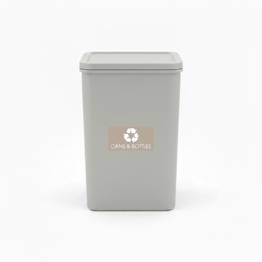Cans & Bottles Fawn Background Bin Sticker - New Signs