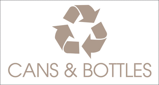 Cans & Bottles Fawn Bin Sticker - New Signs