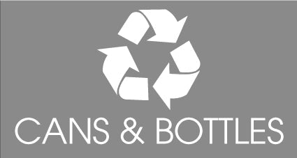 Cans & Bottles Grey Background Bin Sticker - New Signs
