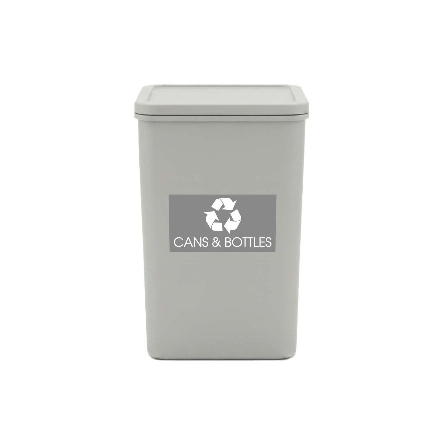 Cans & Bottles Grey Background Bin Sticker - New Signs