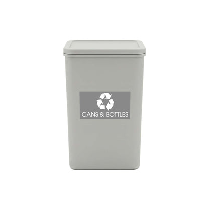 Cans & Bottles Grey Background Bin Sticker - New Signs