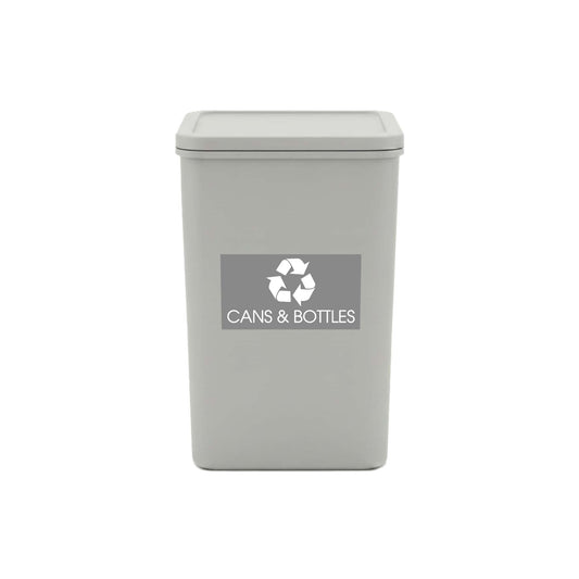 Cans & Bottles Grey Background Bin Sticker - New Signs