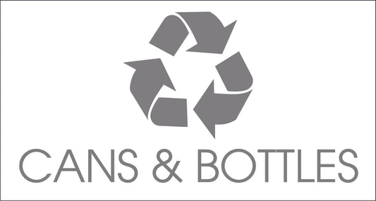 Cans & Bottles Grey Bin Sticker - New Signs