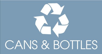 Cans & Bottles Ocean Background Bin Sticker - New Signs