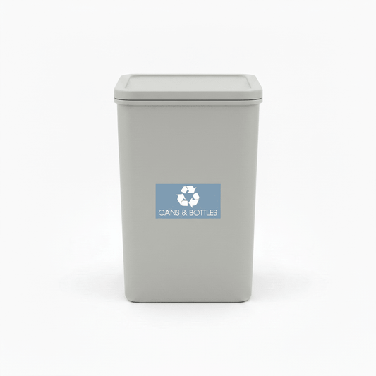 Cans & Bottles Ocean Background Bin Sticker - New Signs