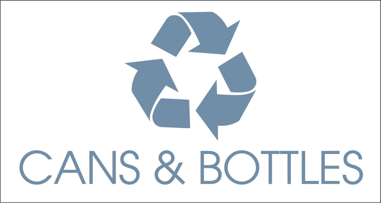 Cans & Bottles Ocean Bin Sticker - New Signs