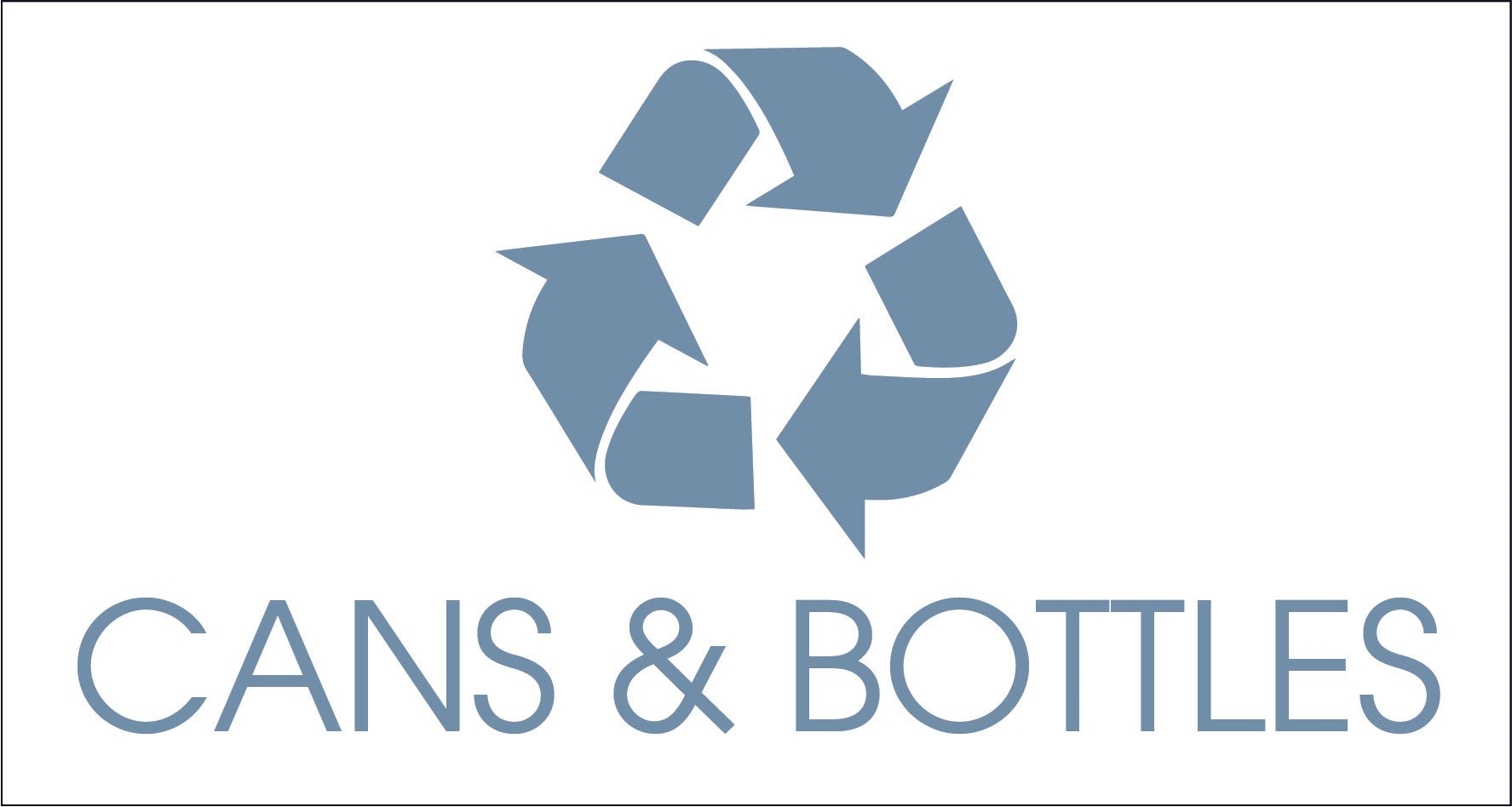 Cans & Bottles Ocean Bin Sticker - New Signs