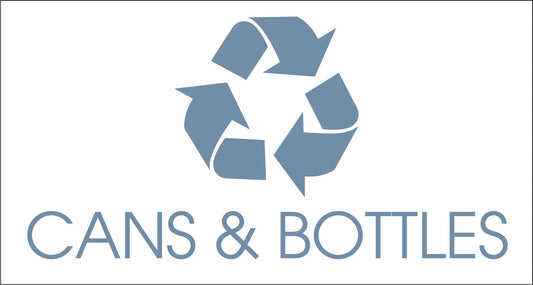 Cans & Bottles Ocean Bin Sticker - New Signs
