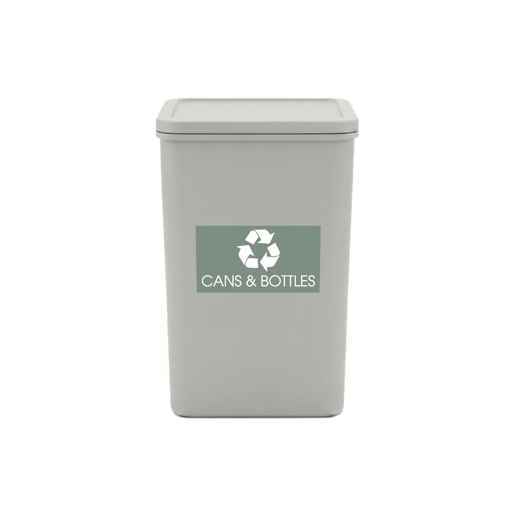 Cans & Bottles Sage Background Bin Sticker - New Signs