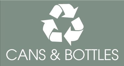 Cans & Bottles Sage Background Bin Sticker - New Signs