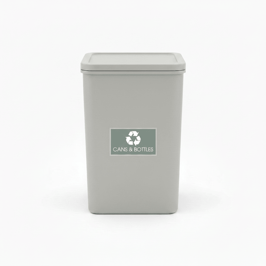 Cans & Bottles Sage Background Bin Sticker - New Signs