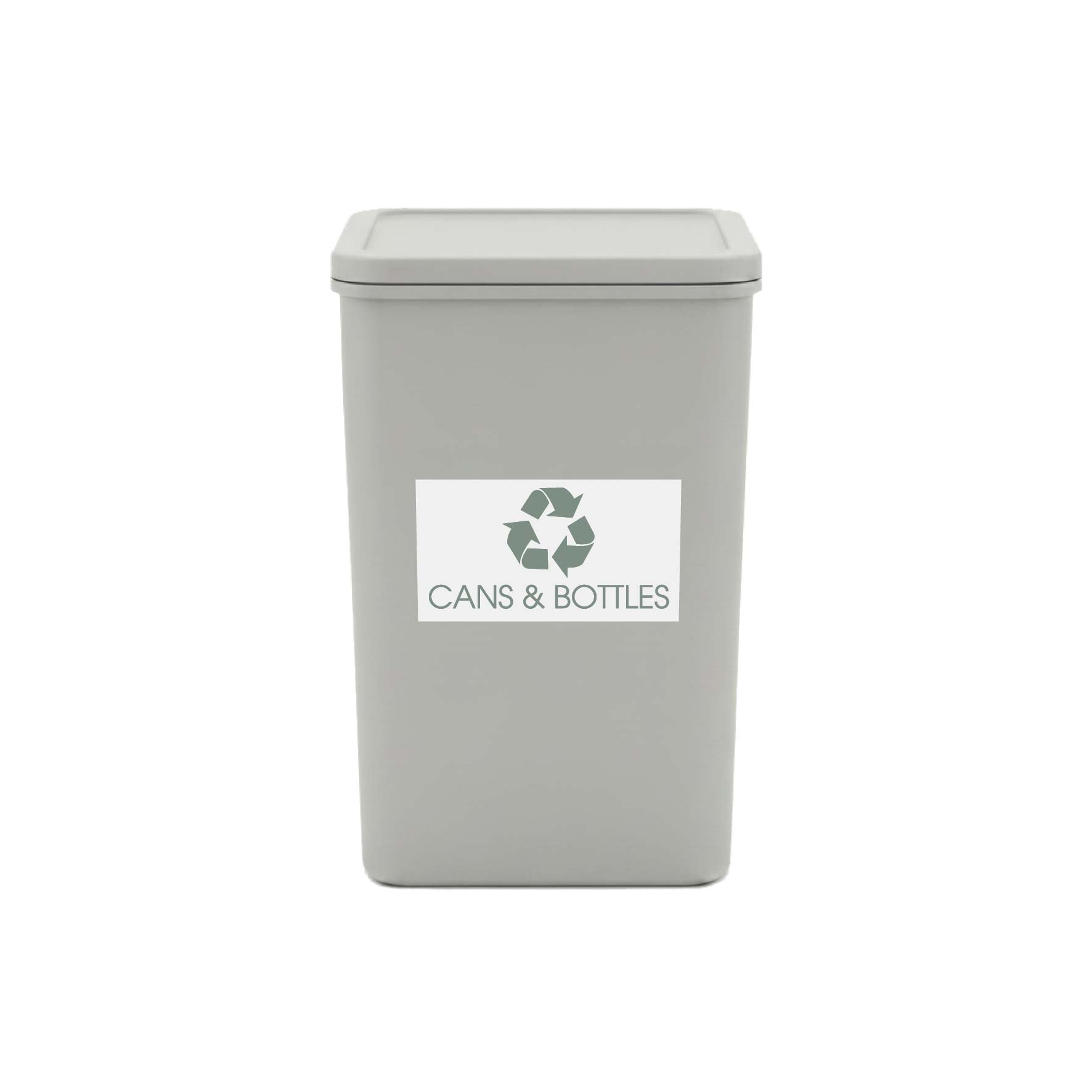 Cans & Bottles Sage Bin Sticker - New Signs