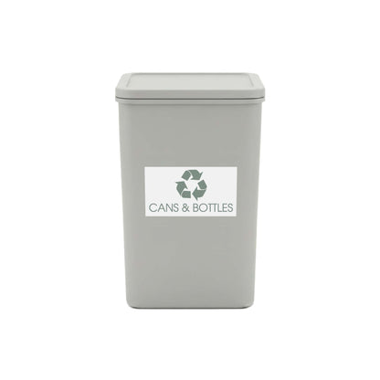 Cans & Bottles Sage Bin Sticker - New Signs