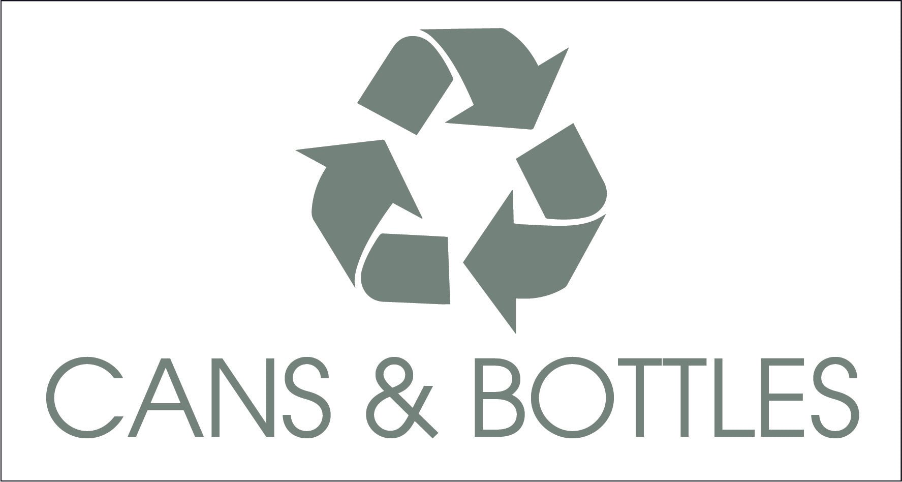 Cans & Bottles Sage Bin Sticker - New Signs