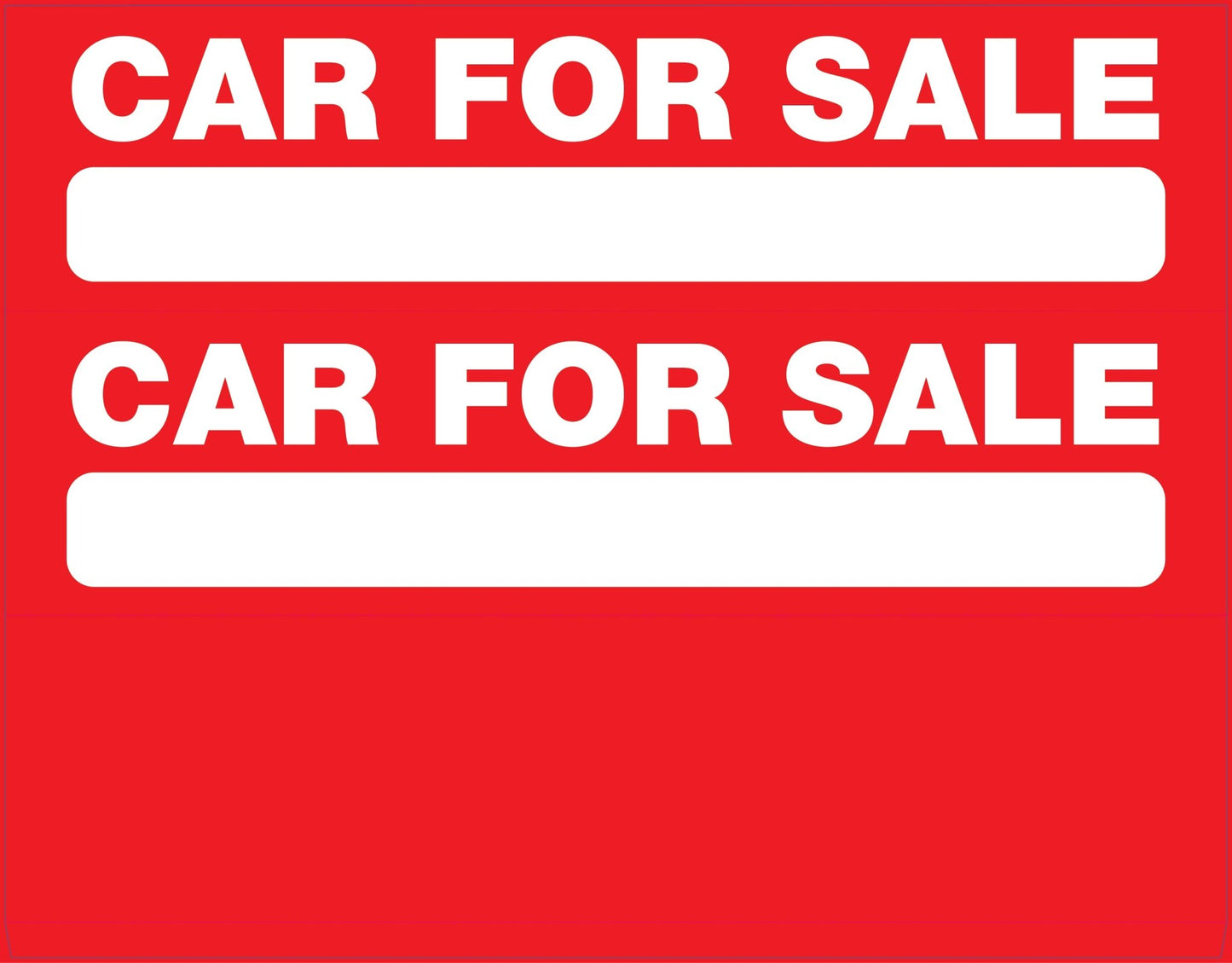 Car For Sale - Landscape Corflute Toblerone Signs - New Signs