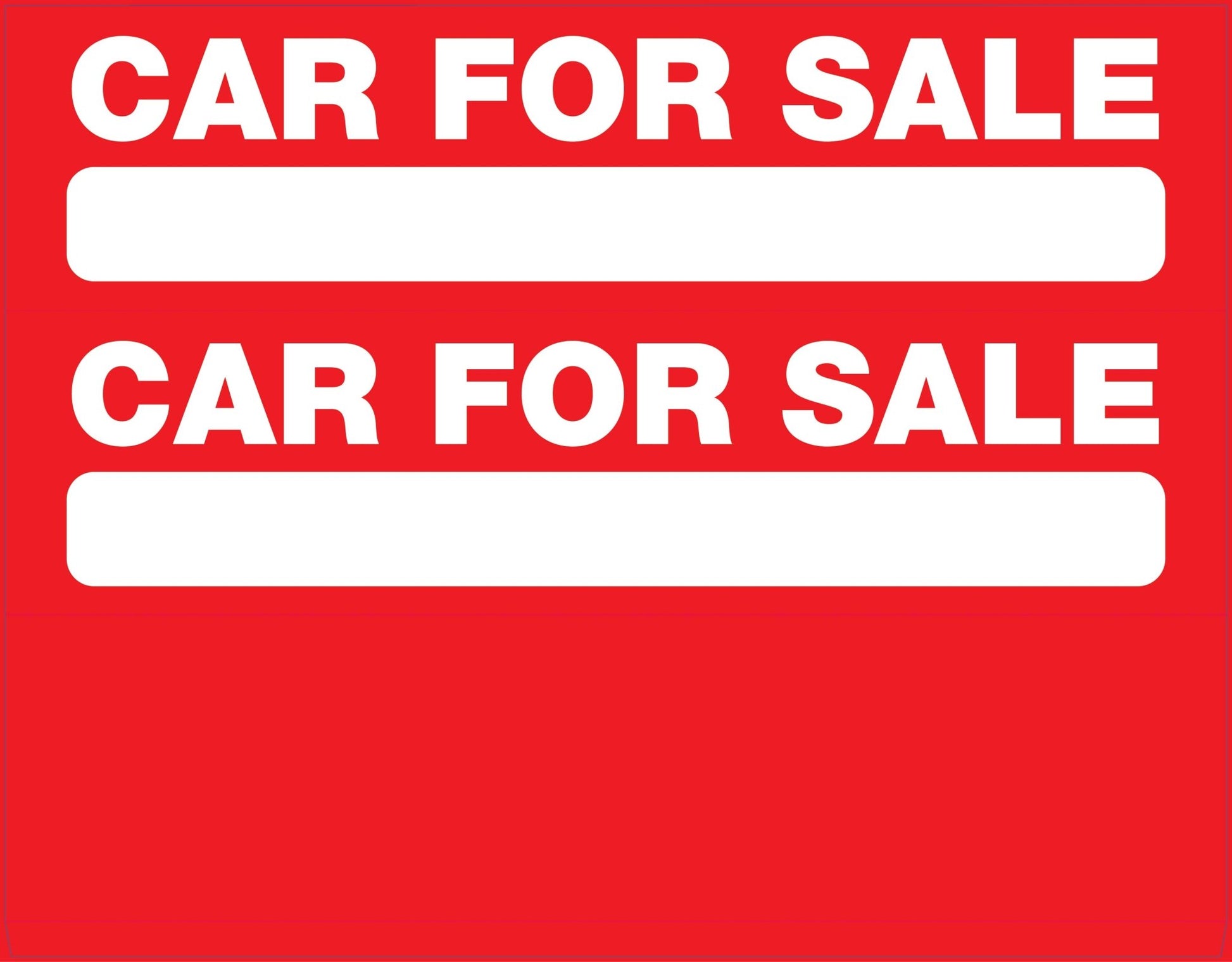 Car For Sale - Landscape Corflute Toblerone Signs - New Signs